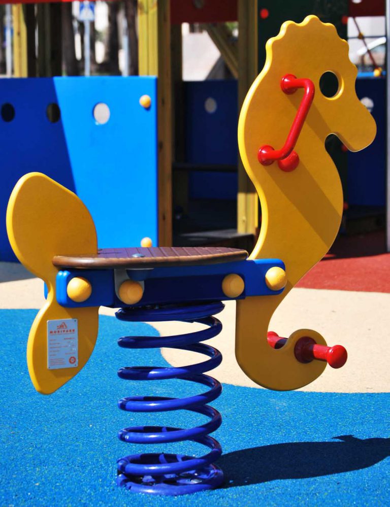 WICKEY Pro Balancín De Cocodrilo De Plástico HDPE – Asiento De 29x24 Cm, Muelles De Acero, Antideslizante Y Respetuoso Con El Medio Ambiente, Ideal Para Parques Y Jardines