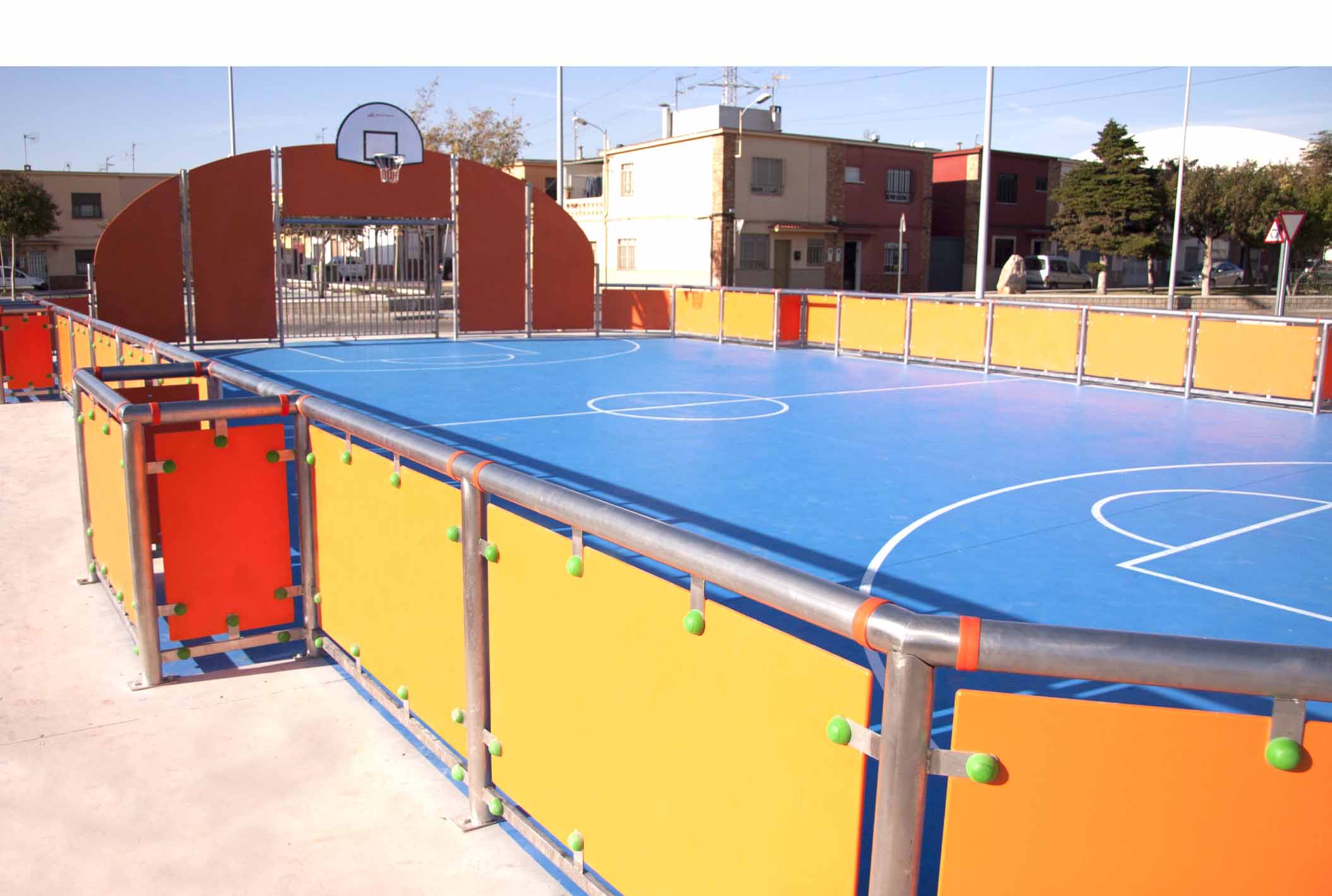 multisport court with additional mini soccer goals
