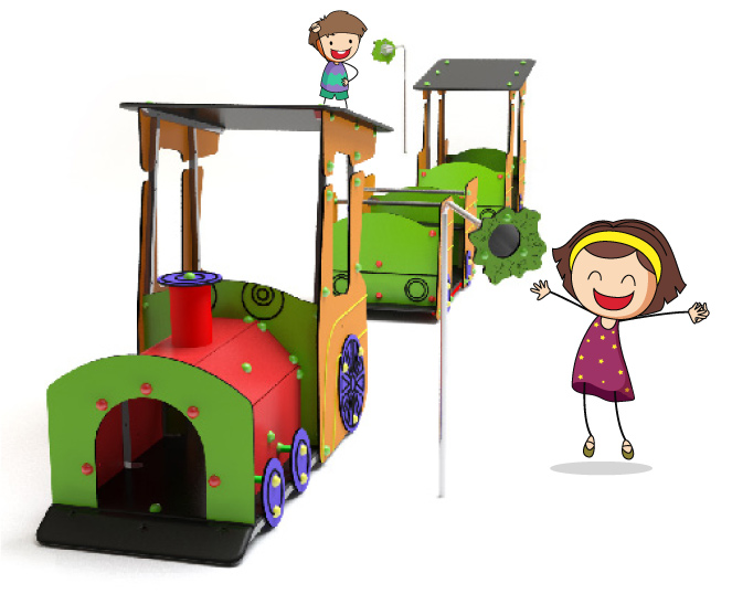 nuevo set de dos telefonos de tubo para parques infantiles con tren