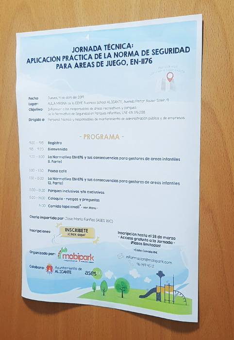 Technical education daily about children's playgrounds at Alicante